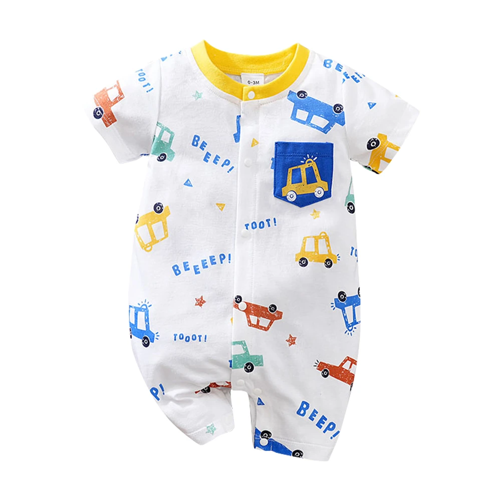 童裝 嬰兒服 棉質短袖包屁衣 短袖童衣 連身衣 外出爬服【LTY7520】JoyBaby