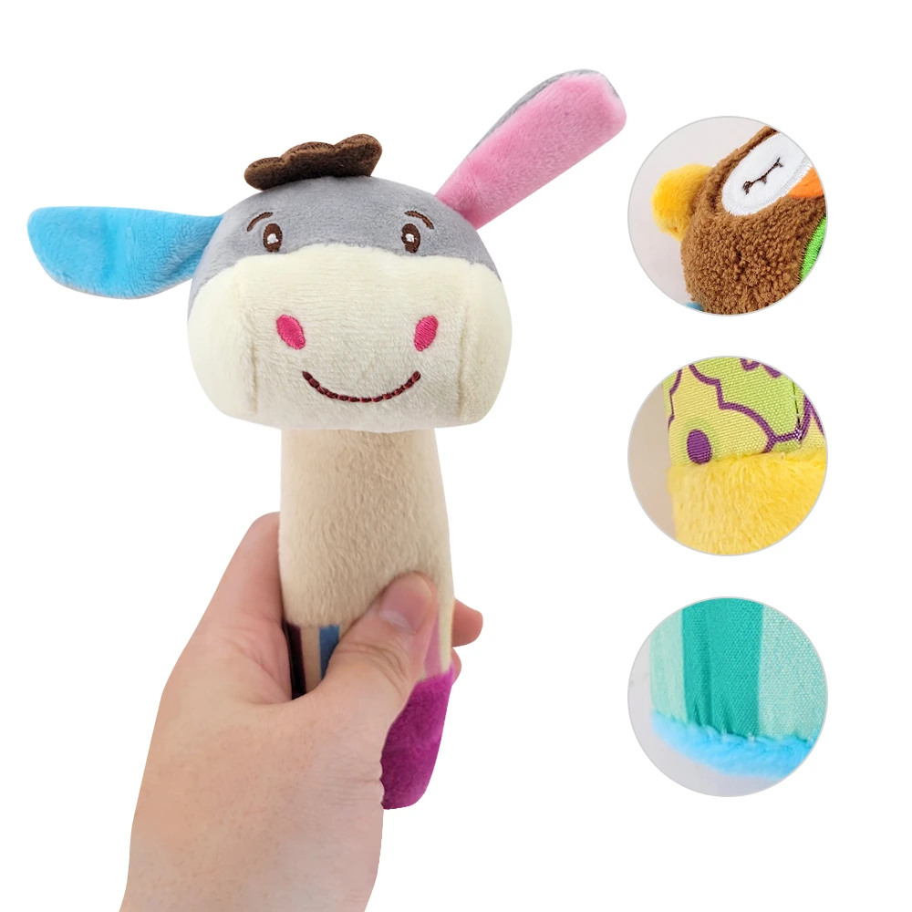 JJOVCE手搖棒 可愛動物BB棒 安撫玩具 多觸感動物手搖棒【JJO1116】JoyBaby