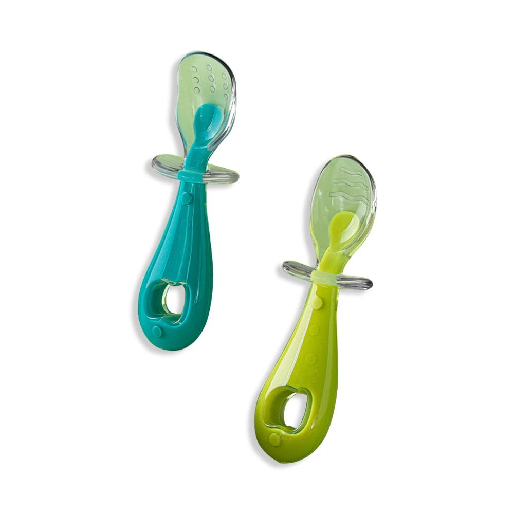 Hogo禾果 2入副食品湯匙 矽膠湯匙 寶寶餐具 果泥勺 矽膠勺【HK41109】JoyBaby