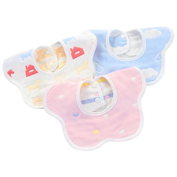 圍兜手帕六層花邊紗布口水巾寶寶用品【HY1055】JoyBaby