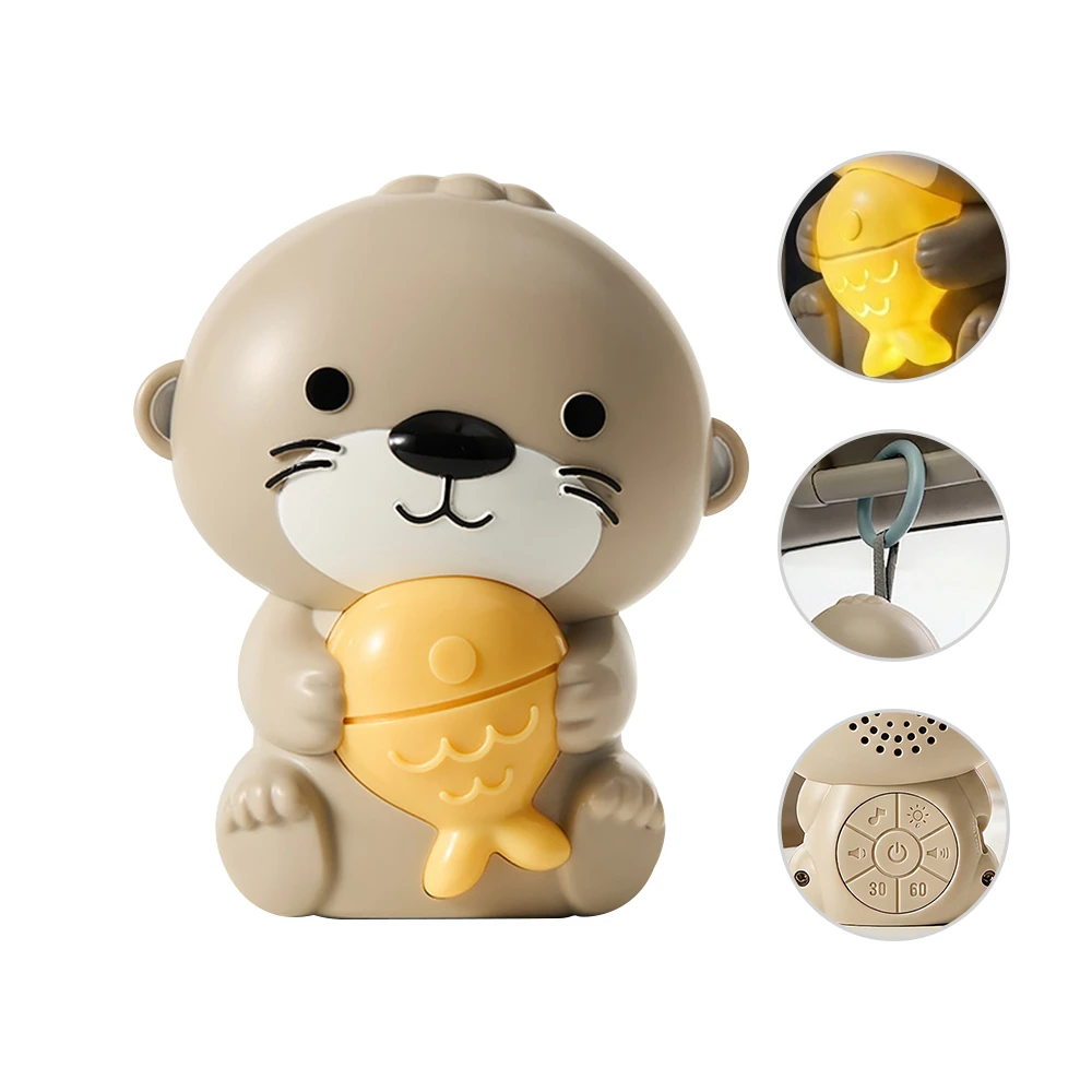 水獺寶寶 助眠夜燈/音樂鈴 可定時 白噪音 輕音樂 心跳聲 安撫玩具 陪睡娃娃 音樂玩具【KON628】JoyBaby