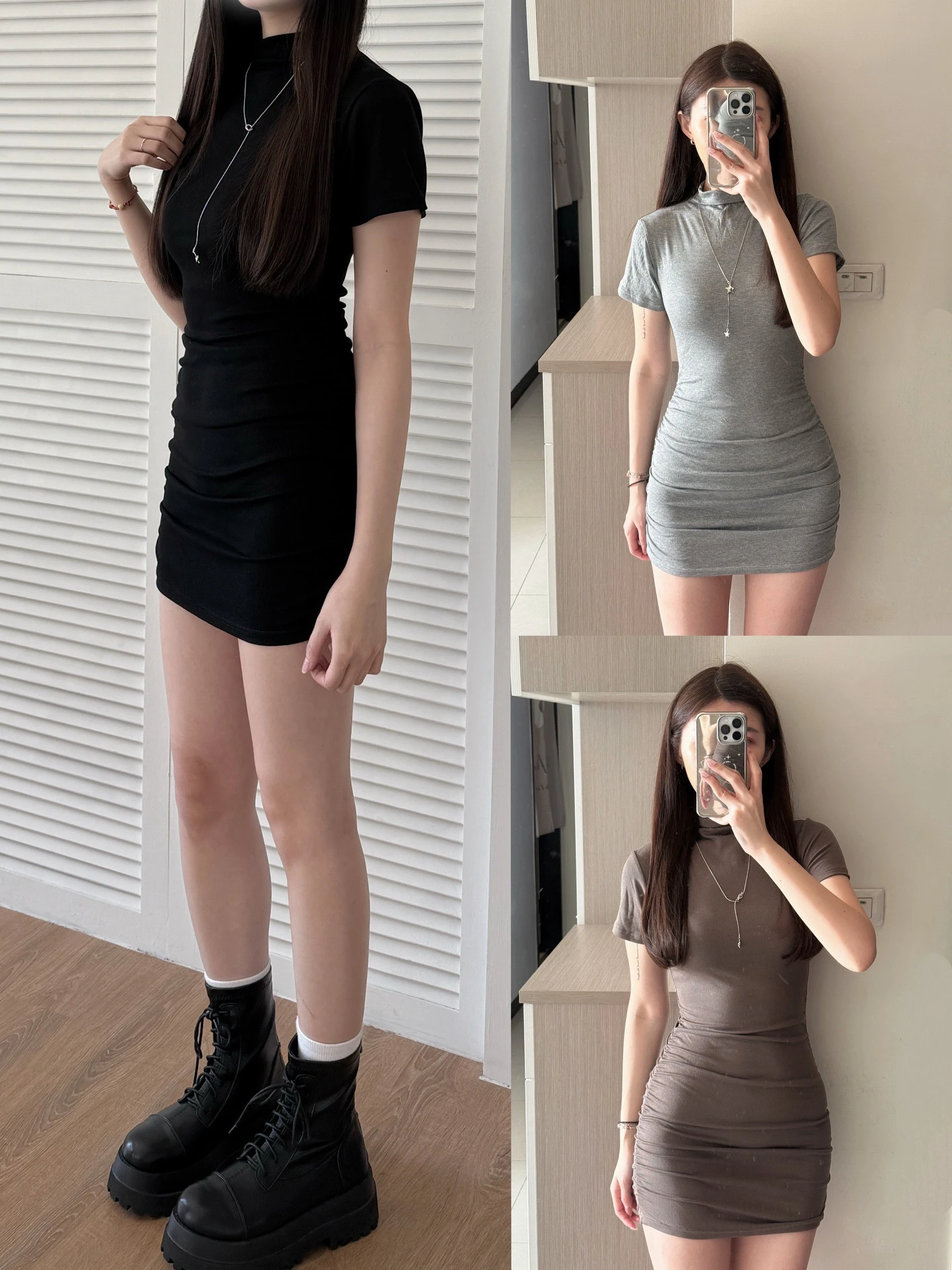 小腹88😍SH無敵彈立領透氣連身裙