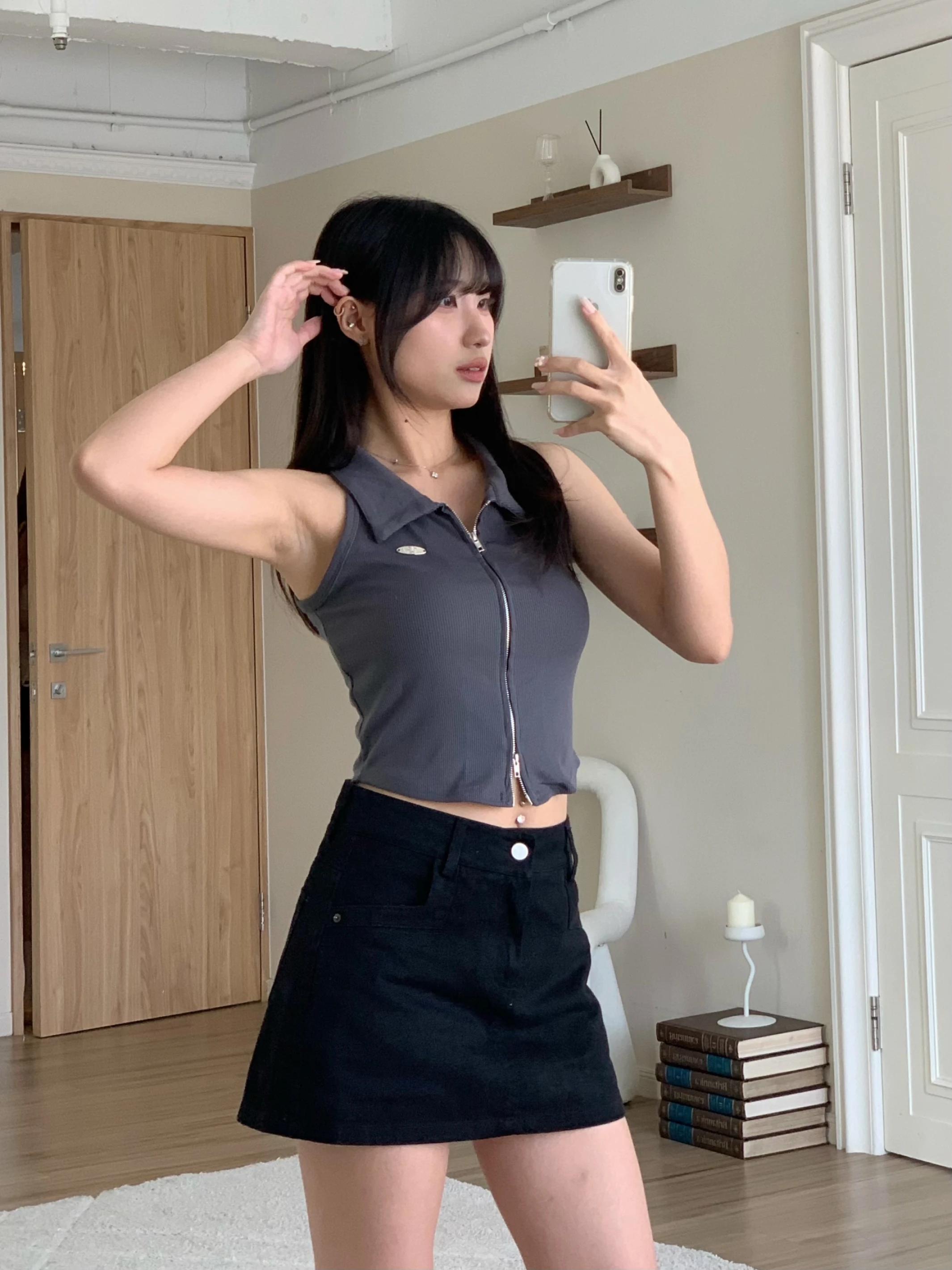 素面簡約短裙
