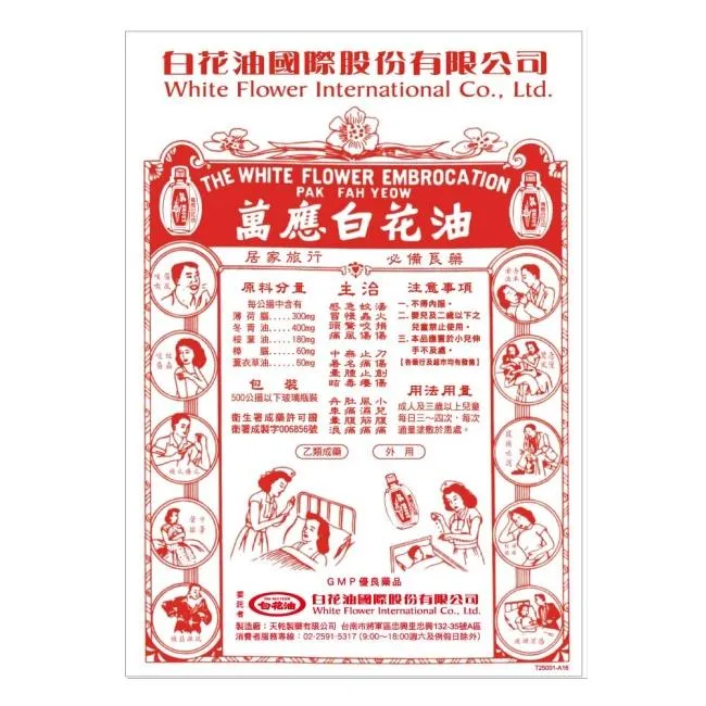 萬應白花油 1號20ml / 2號10ml / 3號5ml / 家庭號50ml
