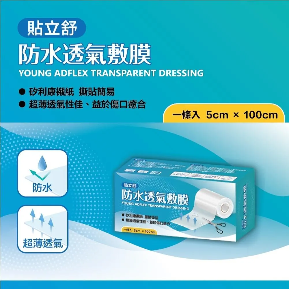 【健康藥局｜10%蝦幣回饋】貼立舒 防水 透氣 敷膜 （5cmX100cm） 1入  防水膜