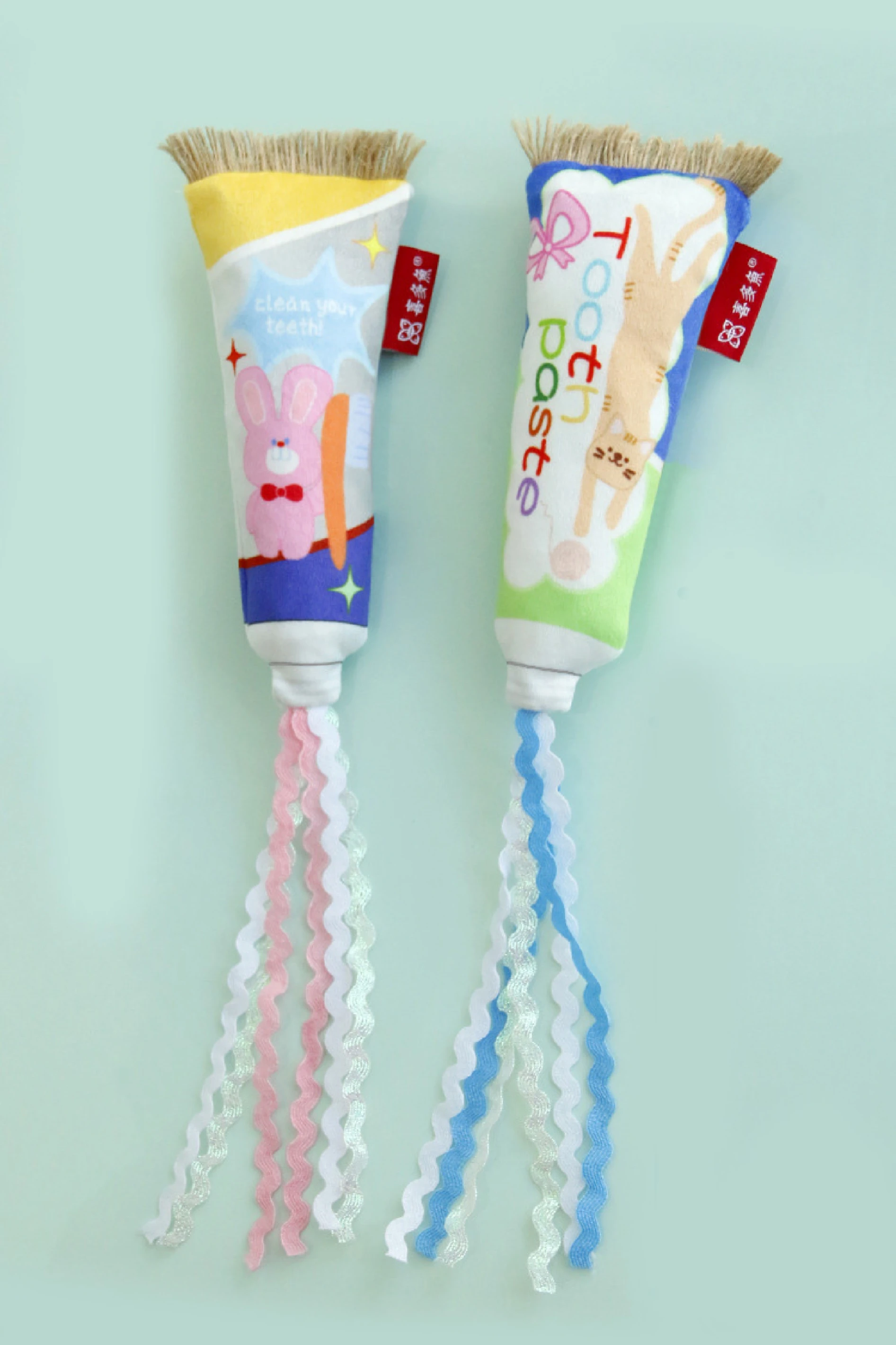 【霈尼 Pet's Need】牙膏造型貓草玩具-橘貓/粉兔