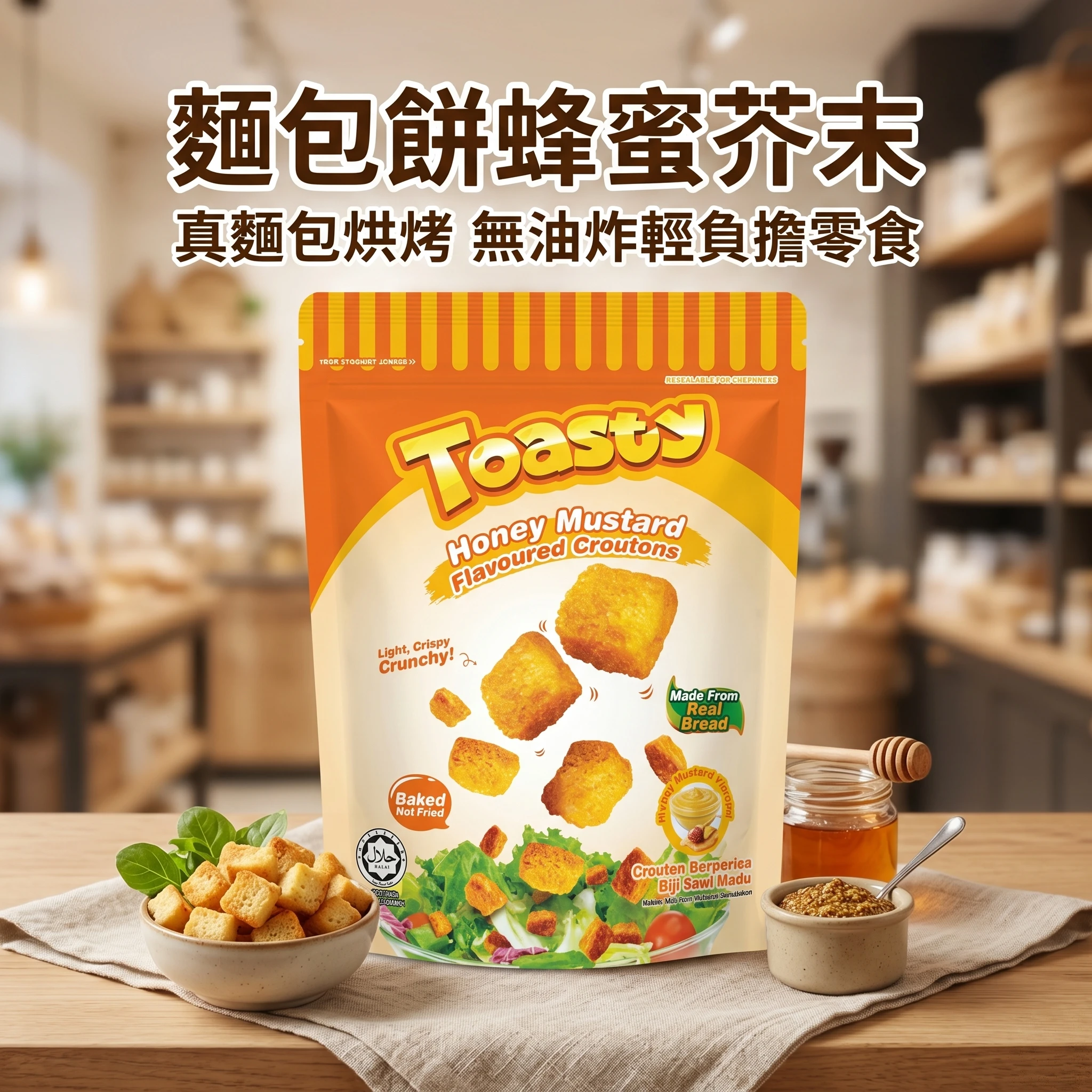 麵包餅蜂蜜芥末