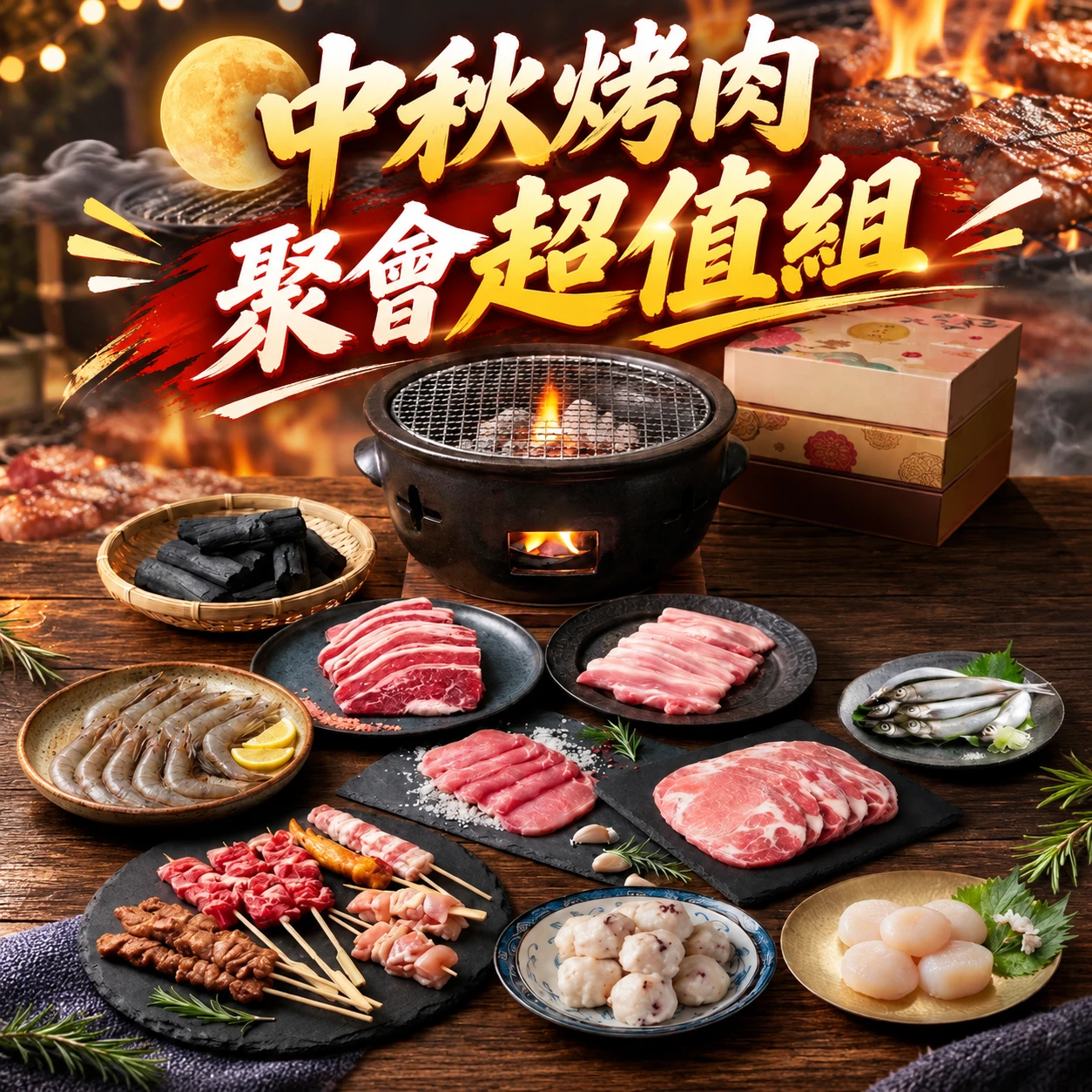 【中秋烤肉】聚會超值組｜贈烤肉沾醬組2選1(免運優惠)