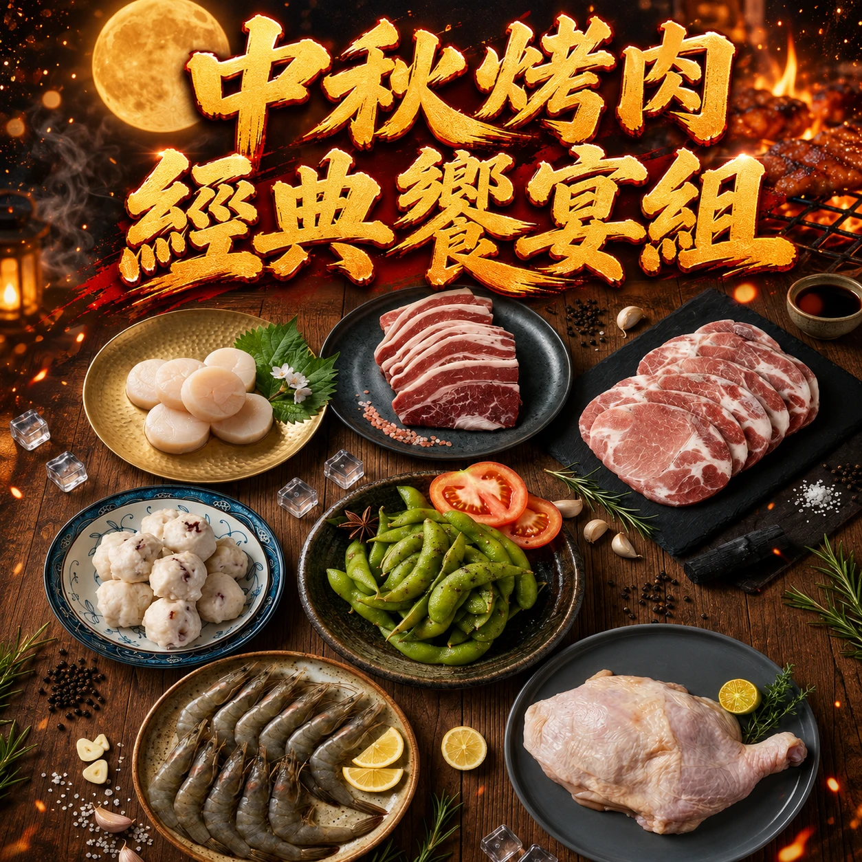 【中秋烤肉】經典饗宴組｜贈烤肉沾醬組2選1(免運優惠)