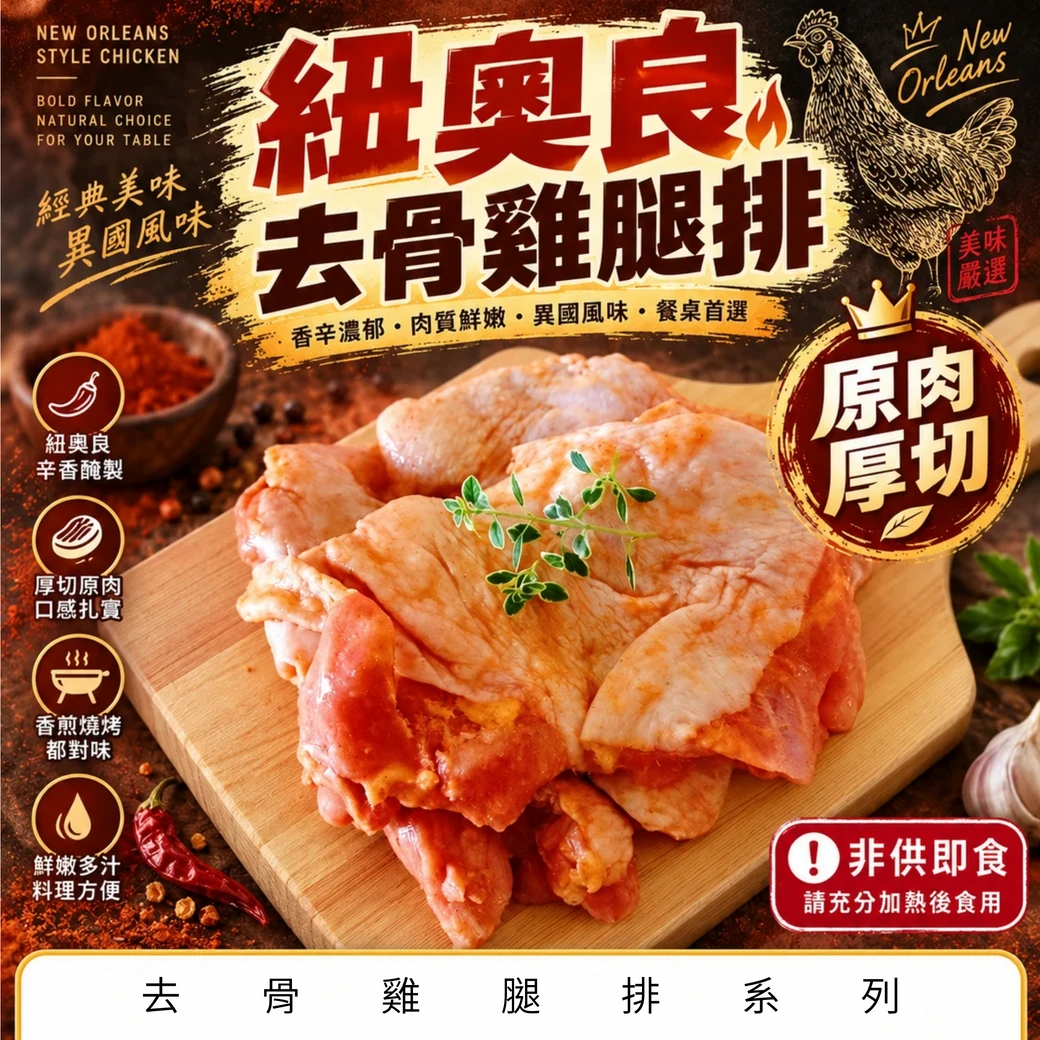【紐奧良】去骨雞腿排(無帶踝)