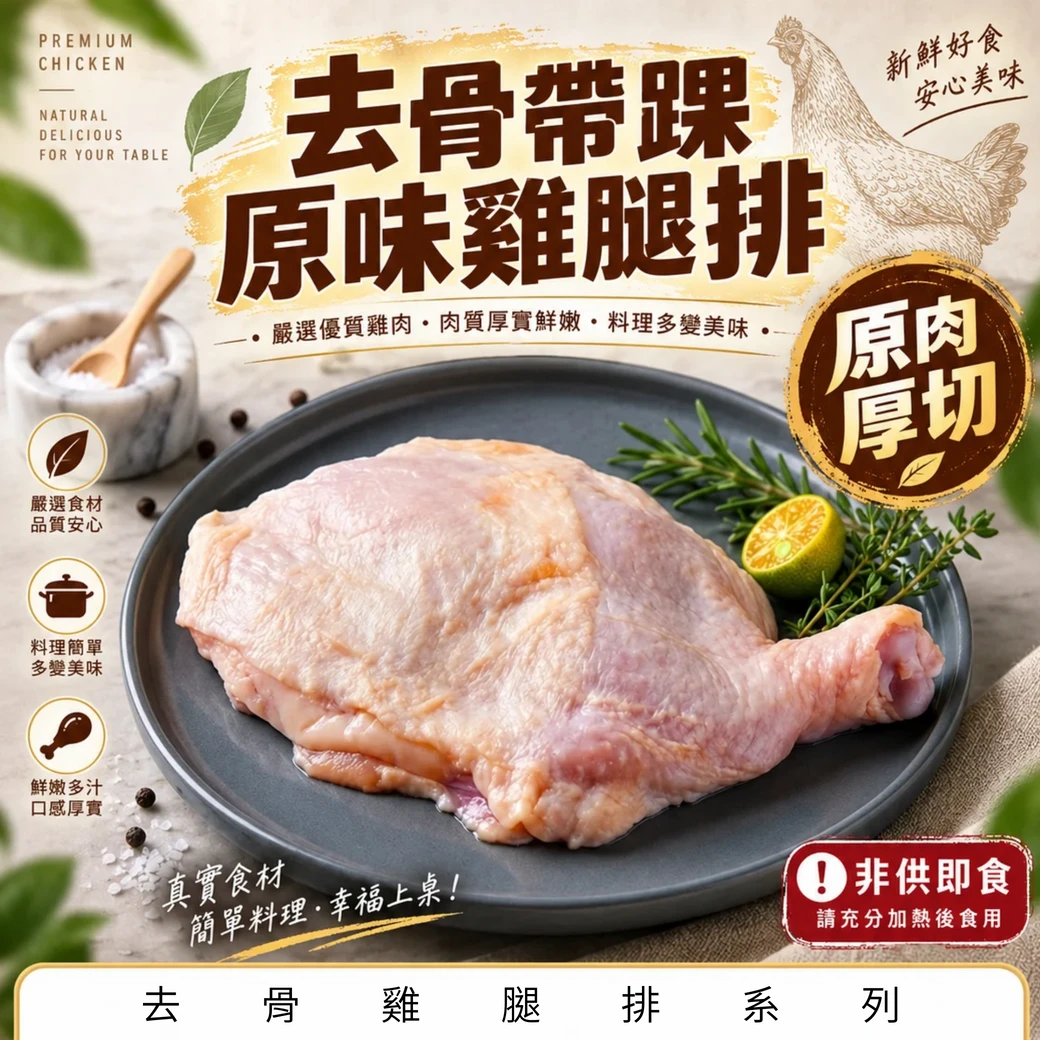 【原味】帶踝去骨雞腿排