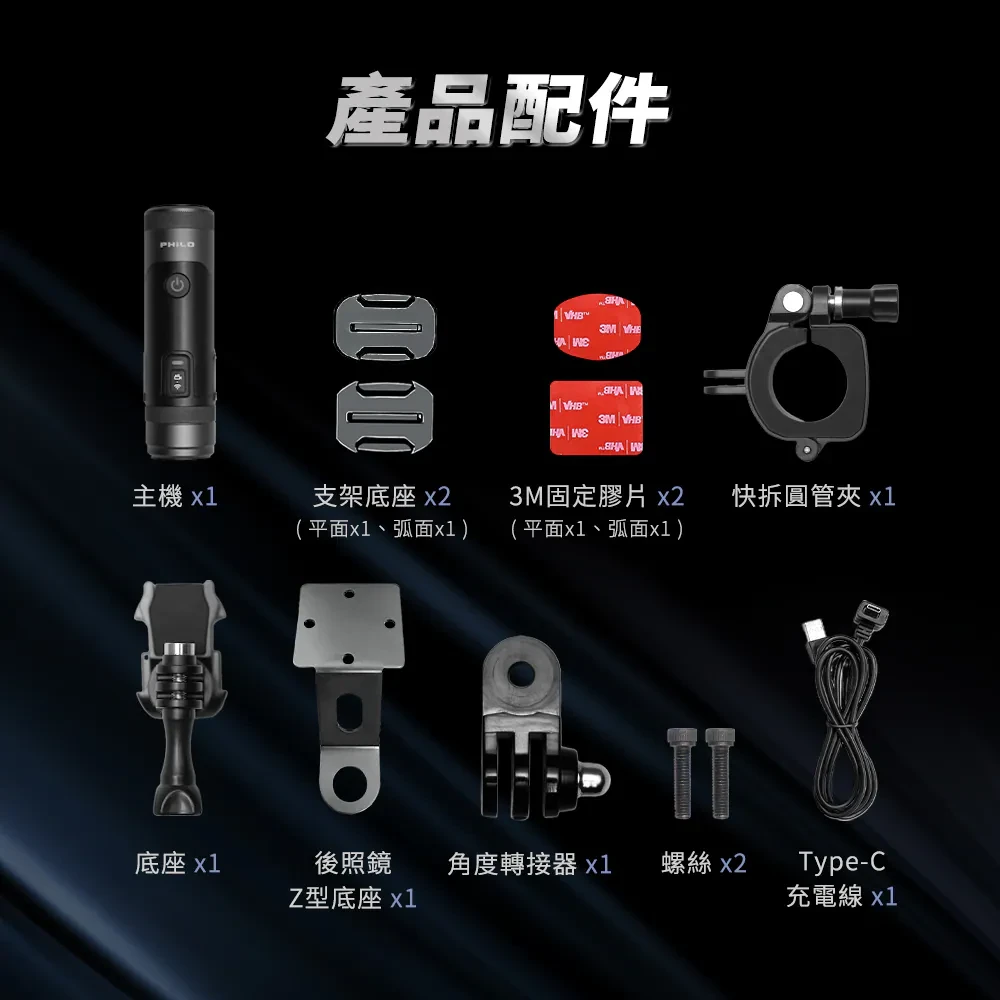 M2D小心機 2K雙鏡頭 機車行車紀錄器【贈送64G記憶卡】