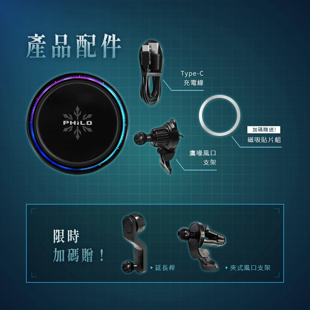 CW15磁吸散熱車架支架組