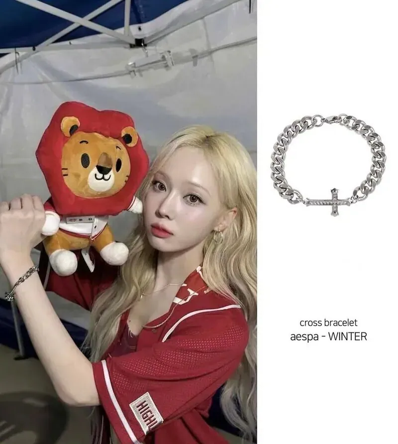 冬天同款 OFUSE cross bracelet 鋼 十字架 水鑽 古巴練