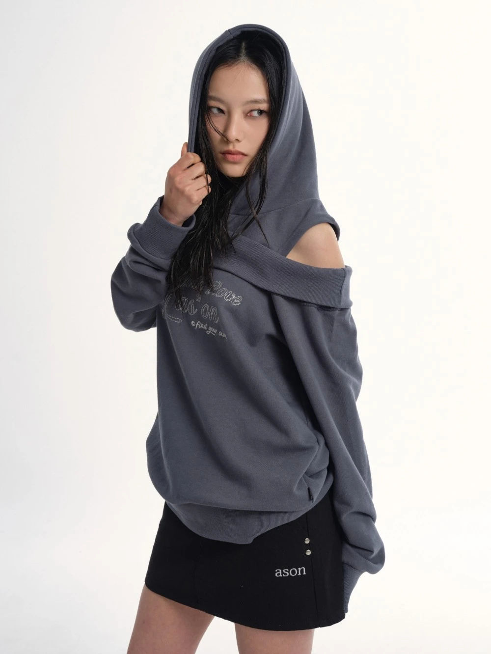 as’’on ason POG SKIRT 短裙 黑色