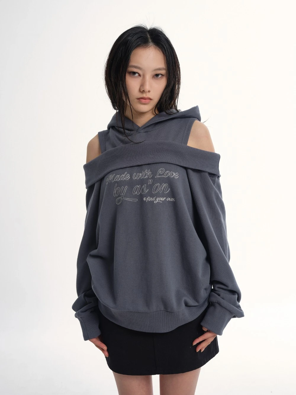 as’’on ason POG SKIRT 短裙 黑色