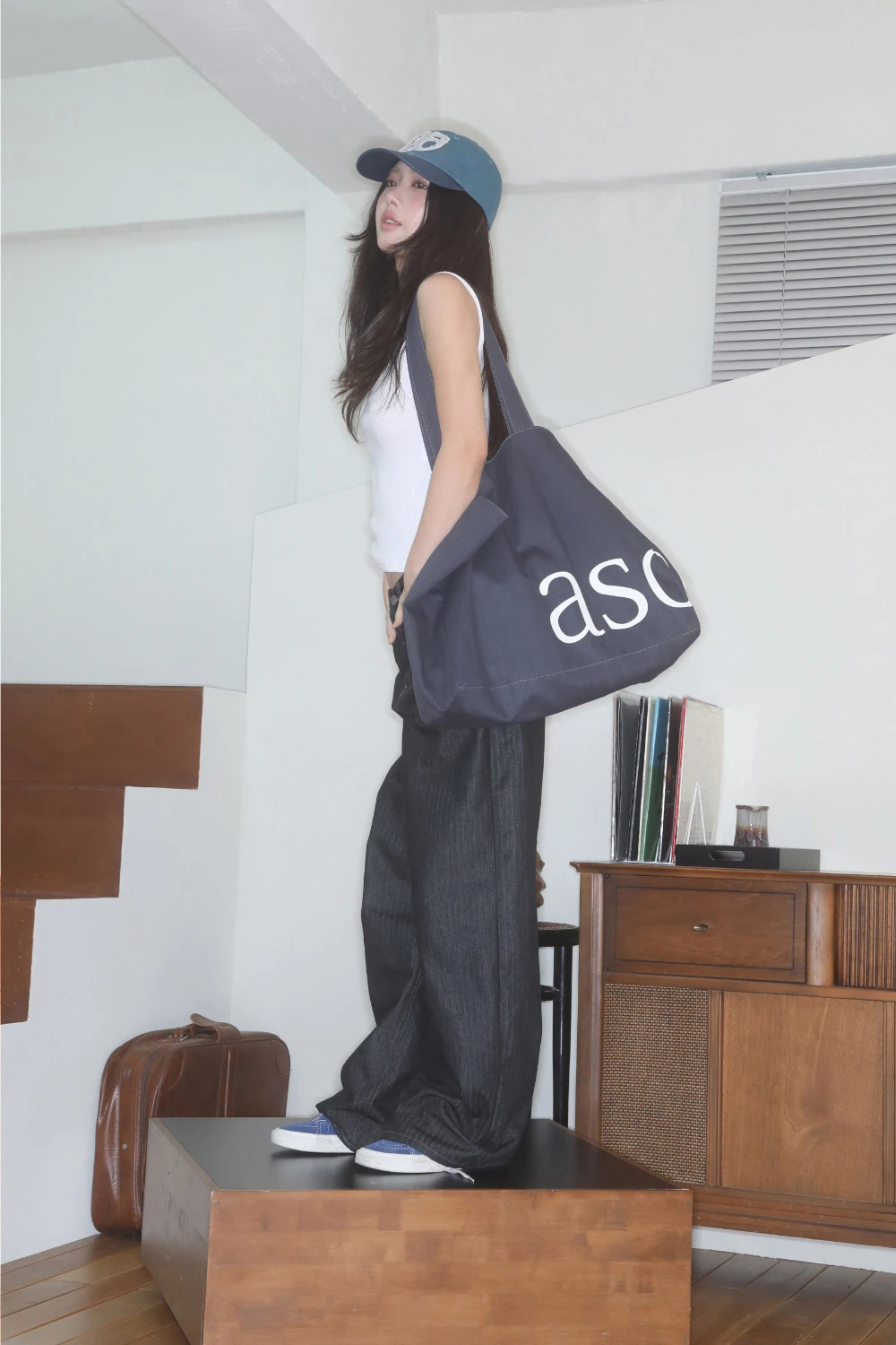 as’’on ason EVENING SHOPPER BAG 托特包 黑色 / 深藍色