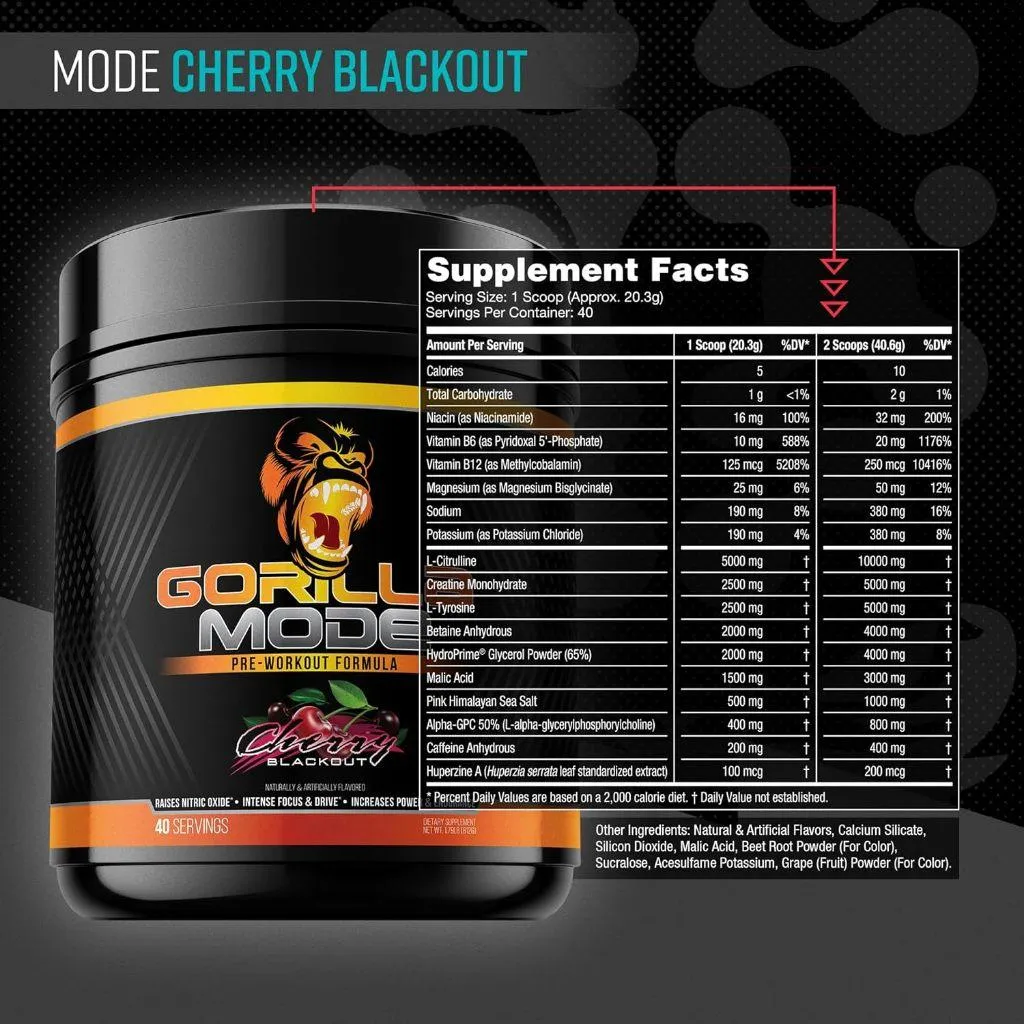 (現貨) 進階版 美國熱銷 大猩猩 Gorilla Mode Pre Workout 一氧化氮 訓練前