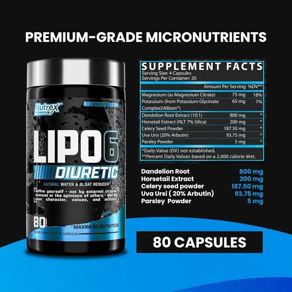 (現貨) 備賽聖品 Nutrex Lipo-6 Diuretic 去水 除水 脫水 備賽 80顆裝