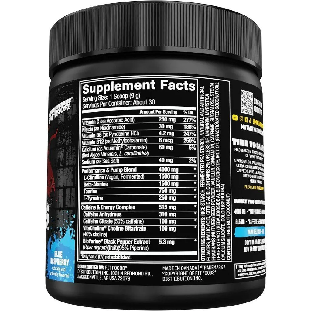 (現貨) Mutant Madness 訓練前 Pre Workout 30份 一氧化氮