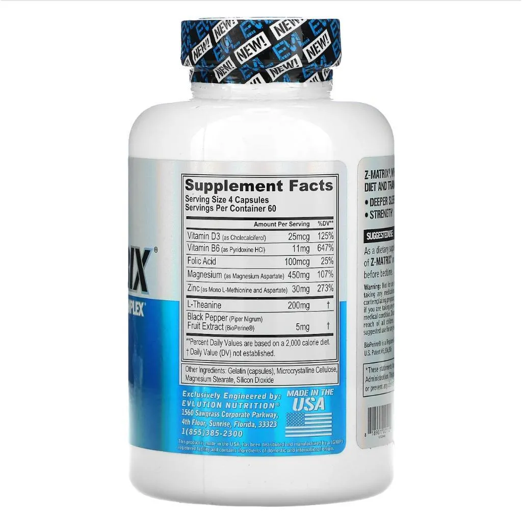 (現貨) EVL EVLution Z-Matrix ZMA Zinc Magnesium 鋅鎂力 鋅 鎂 天門冬氨酸