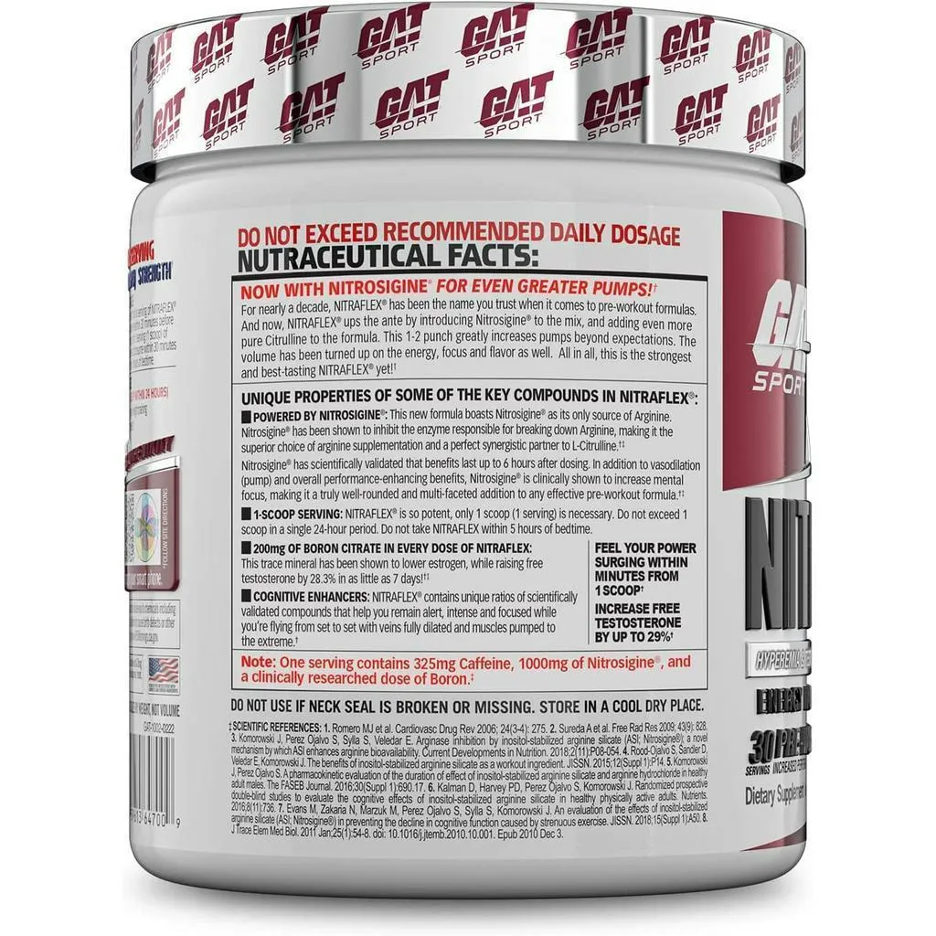 (現貨)  GAT Sport Nitraflex Pre Workout 一氧化氮 訓練前 NO 肌酸 代購