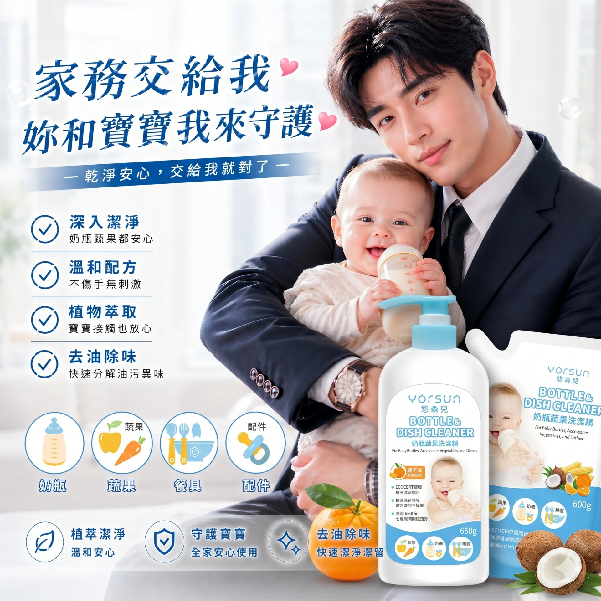 奶瓶蔬果洗潔精 650g