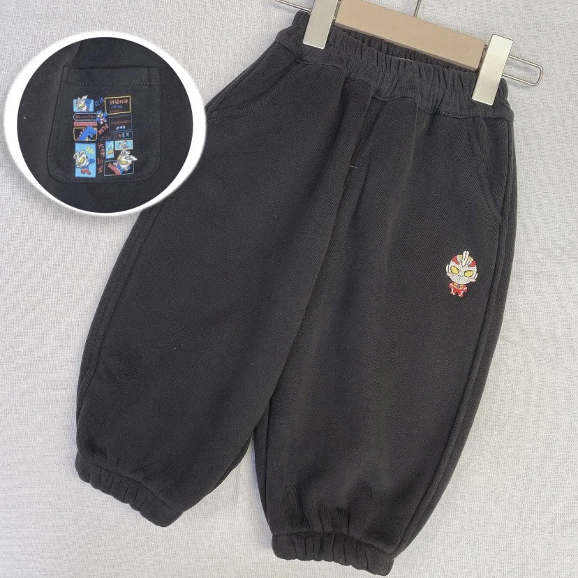 G-9628深灰奧特曼內刷毛縮口褲