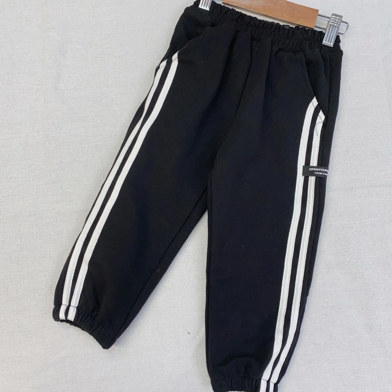 PG-9467黑線條內刷毛棉褲