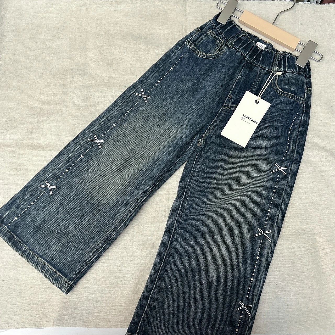 GZG-6299藍側蝴蝶結牛仔褲