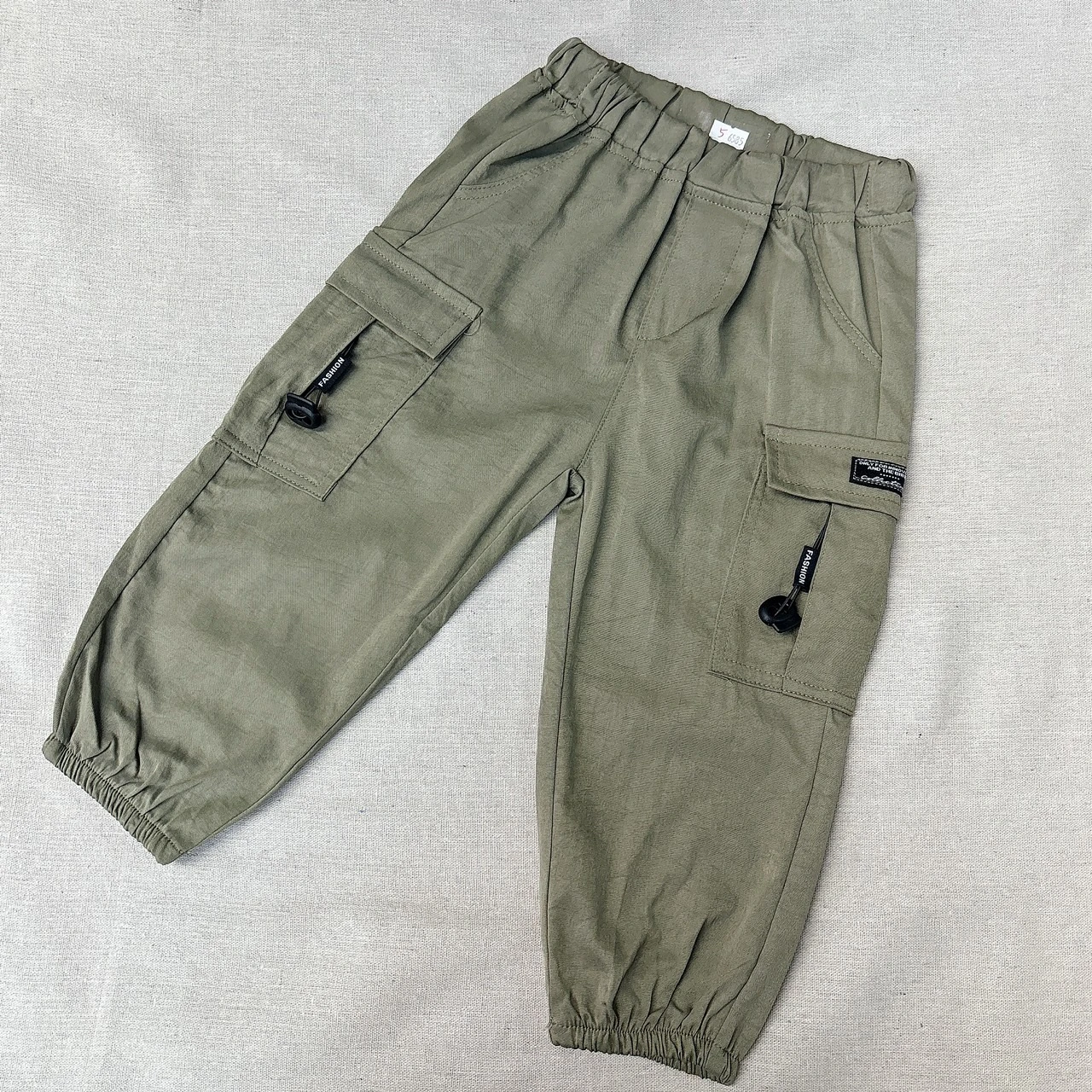 IB-6585軍綠軟料工裝縮口褲