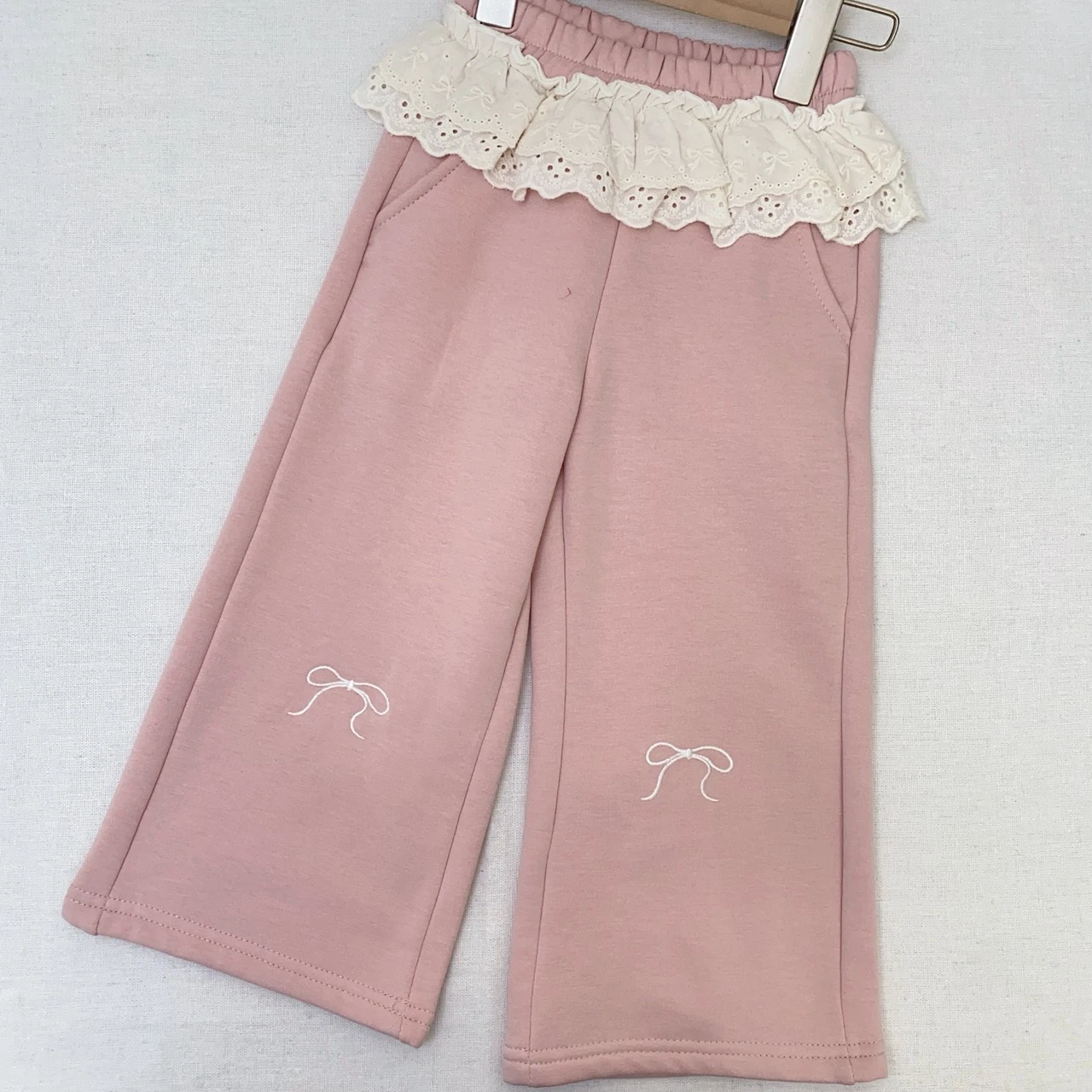 S-9512粉蝴蝶結緹花屁裙棉褲380950