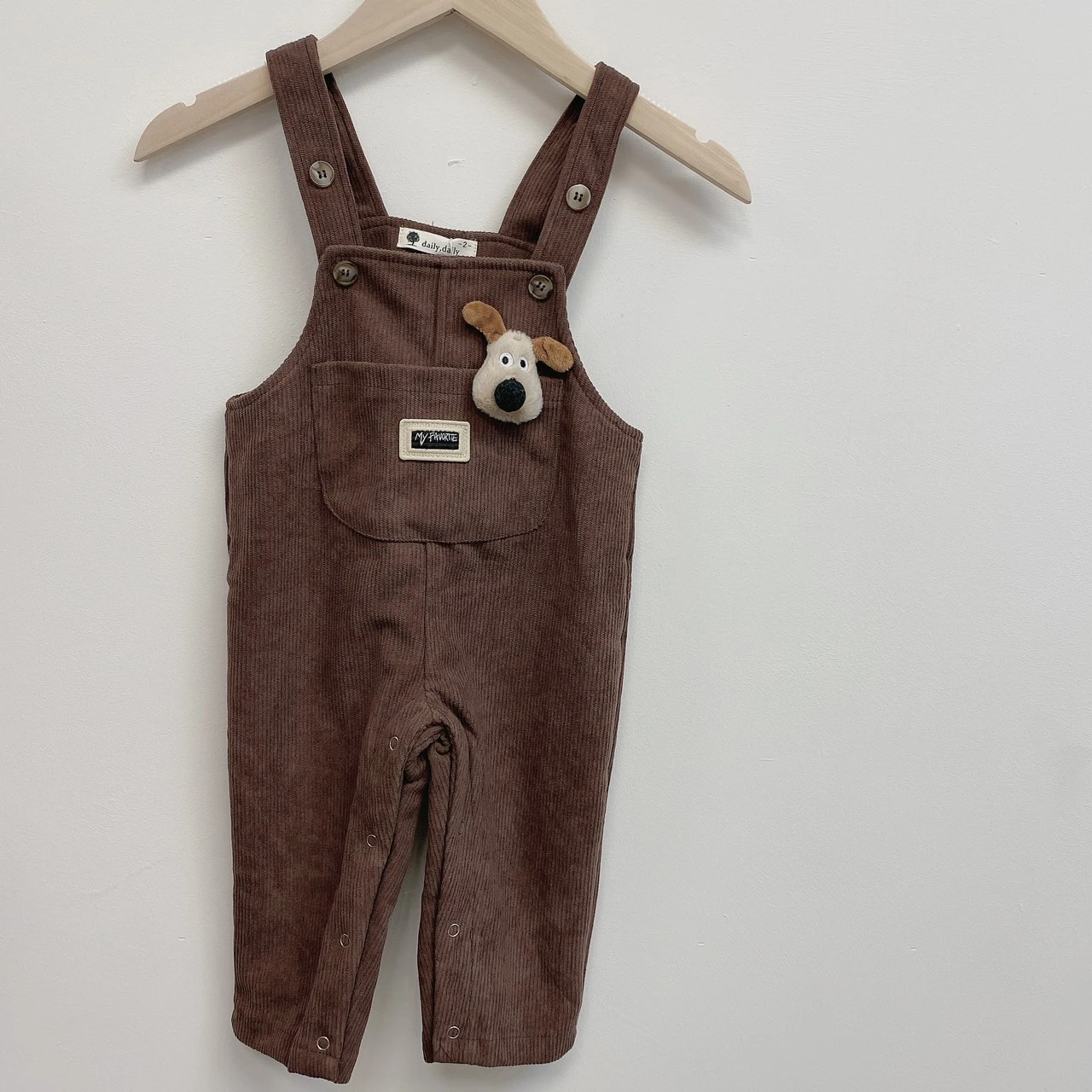 U-3566咖掌門狗寶寶吊帶爬服