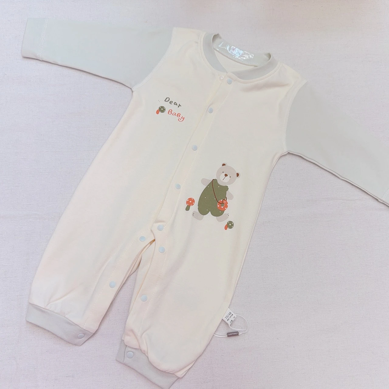 G-2652綠蘑菇熊開扣爬服