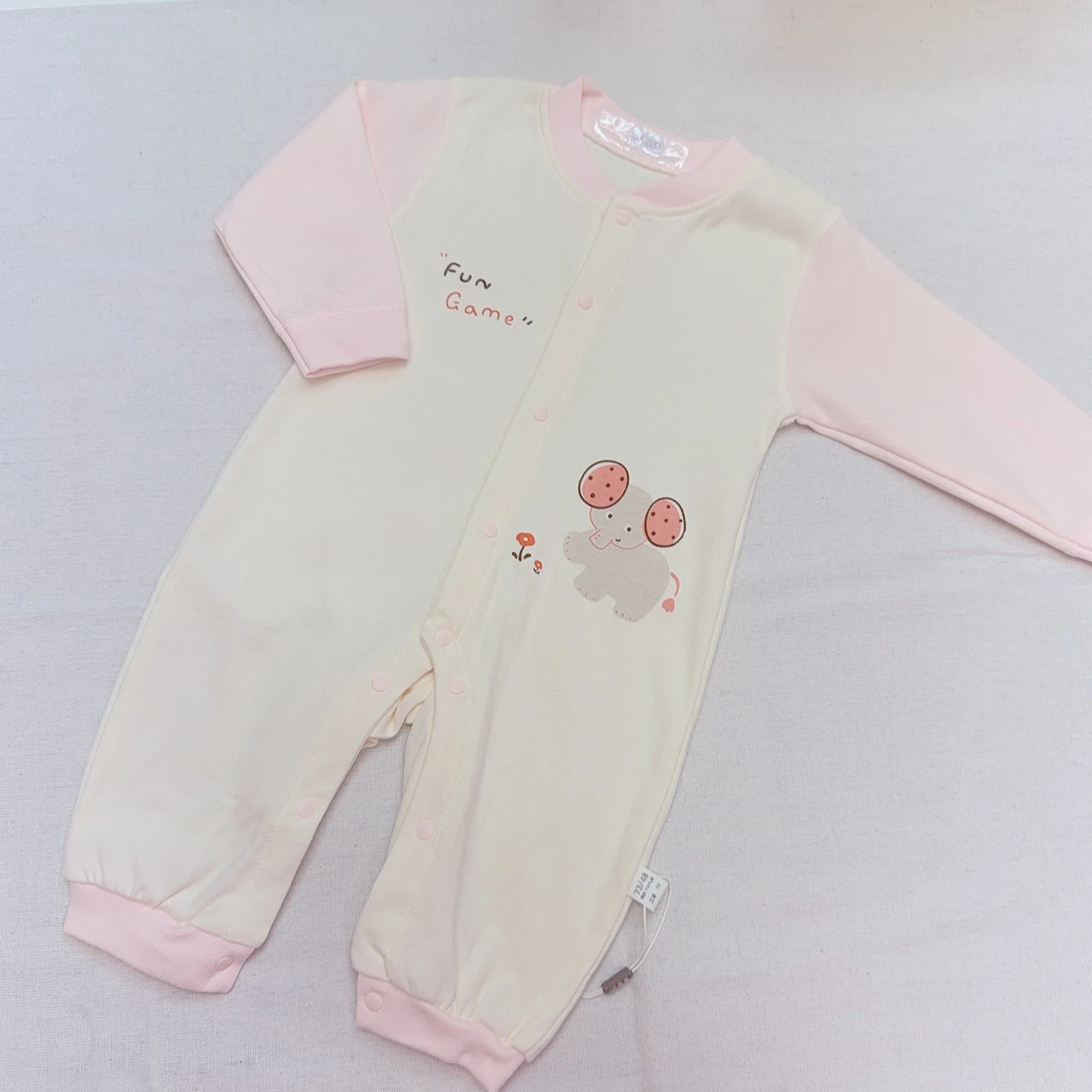 G-2653粉小象開扣爬服