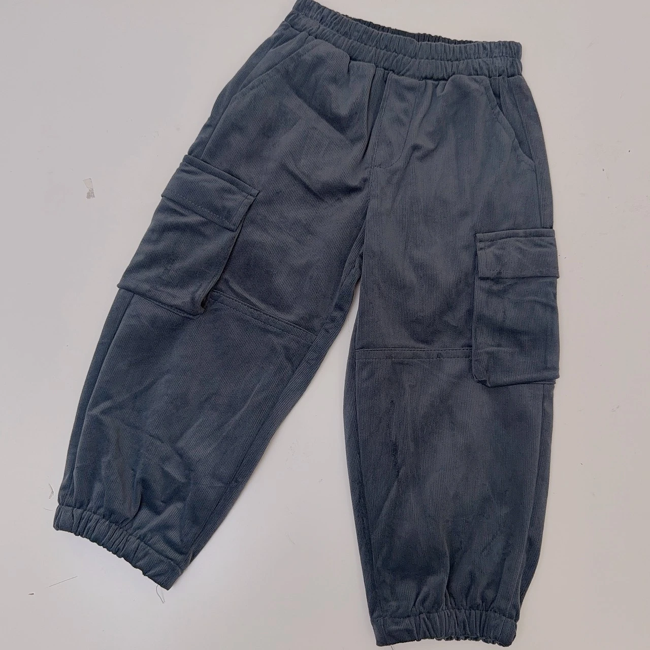 S-3336灰燈心絨工裝縮腳褲380773