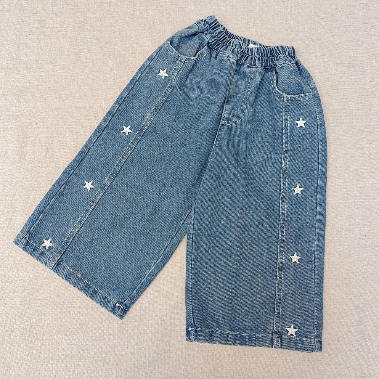 KZK-2887藍刺繡星星牛仔褲