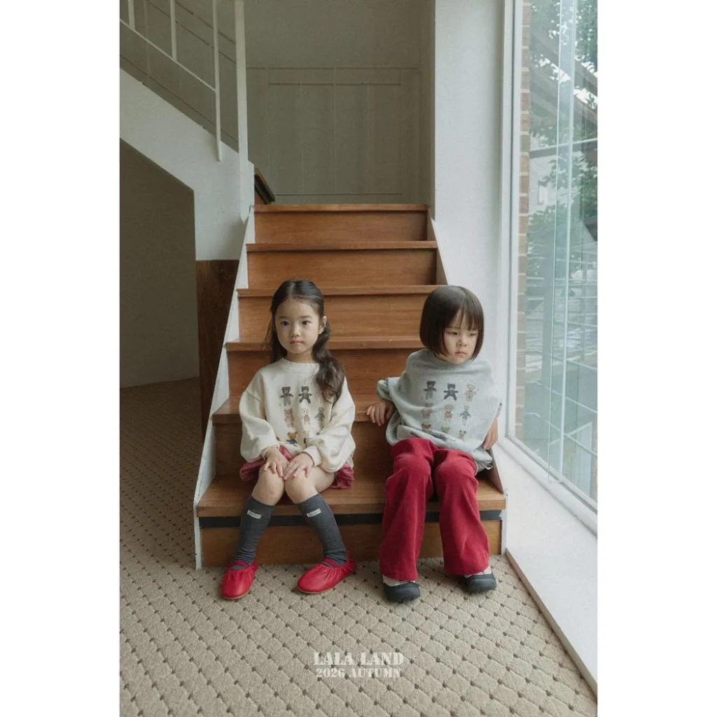 【90-120】韓國童裝 秋季新款 LALA LAND 熊熊上衣