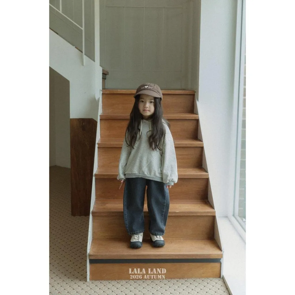 【90-120】韓國童裝 秋季新款 LALA LAND 條紋連帽上衣