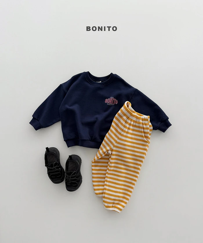 【90-140】韓國童裝 BONITO 秋季新款 條紋羅紋褲