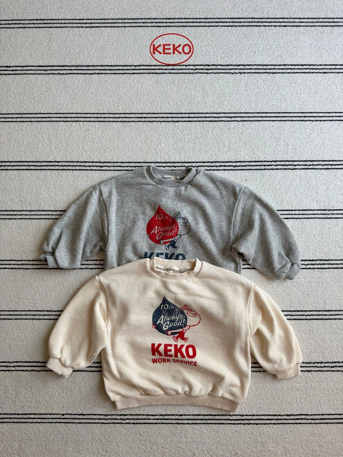 【90-120 親子款】韓國童裝 KEKO 秋季新款 KEKO趣味上衣