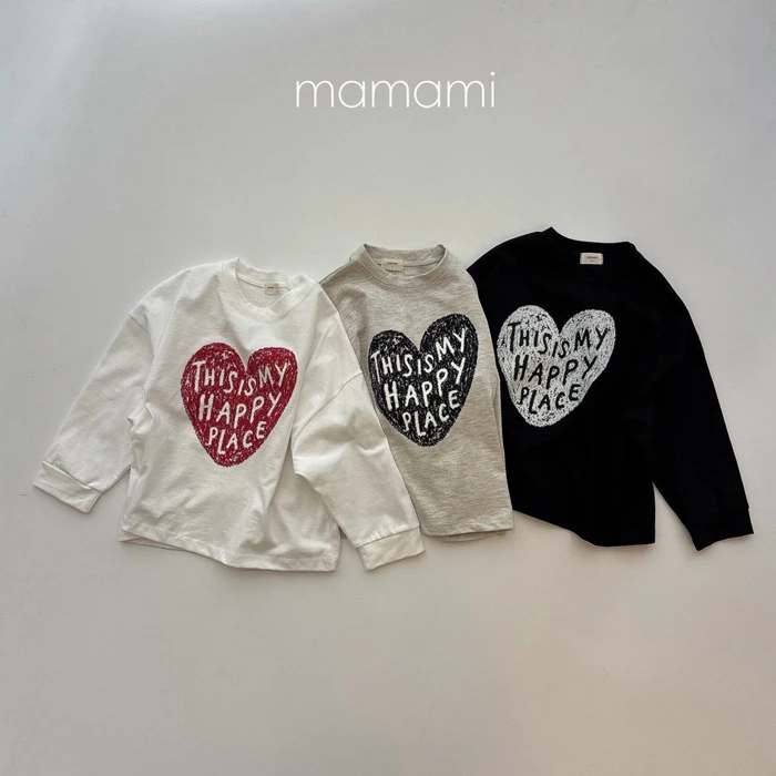 【80-150 親子款】韓國童裝 MAMAMI 秋季新款 愛心寬鬆上衣