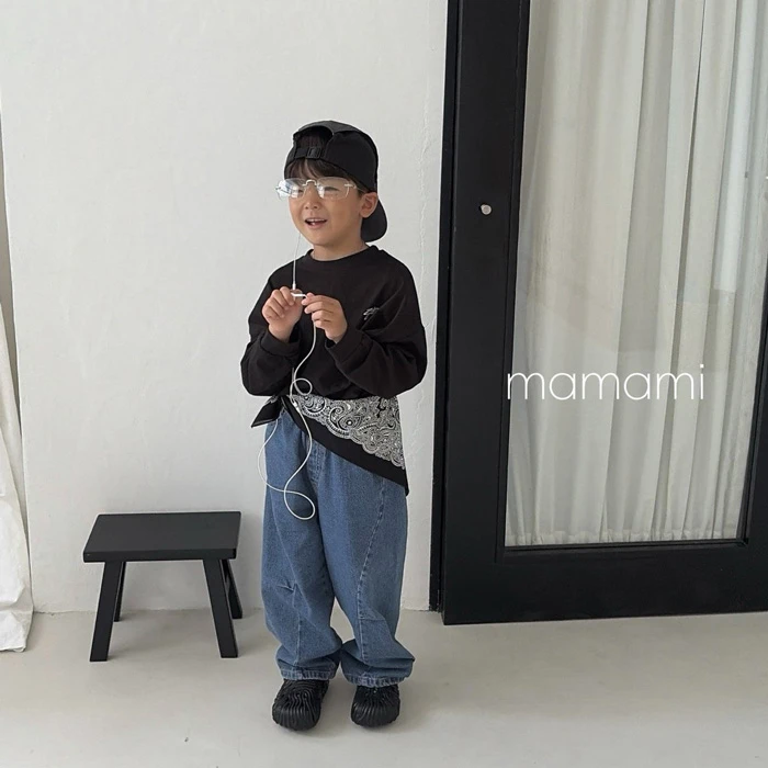 【80-150】韓國童裝 MAMAMI 秋季新款 造型牛仔褲