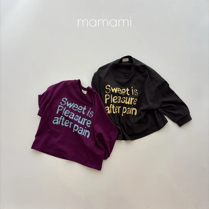 【80-150 親子款】韓國童裝 MAMAMI 秋季新款 英文標語寬鬆上衣