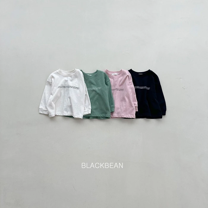【90-120】韓國童裝 BLACKBEAN 秋季新款 英文標語上衣