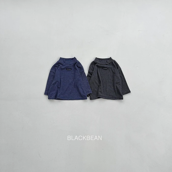 【90-120】韓國童裝 BLACKBEAN 秋季新款 立領條紋上衣