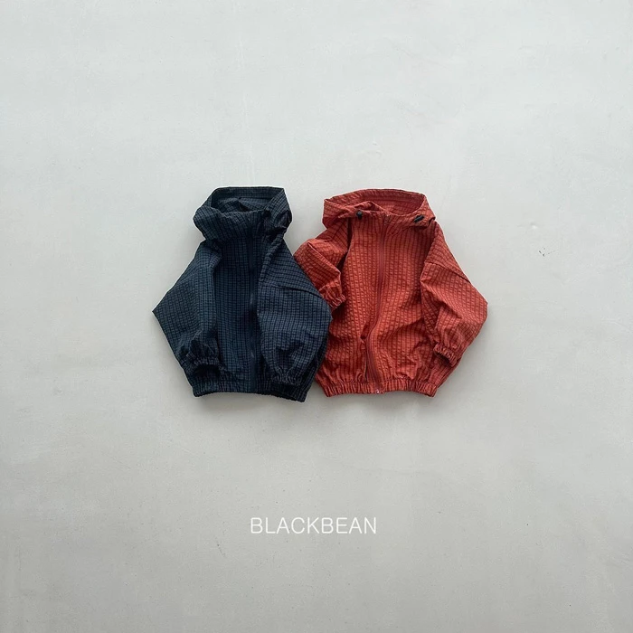 【90-120】韓國童裝 BLACKBEAN 秋季新款 格紋連帽外套