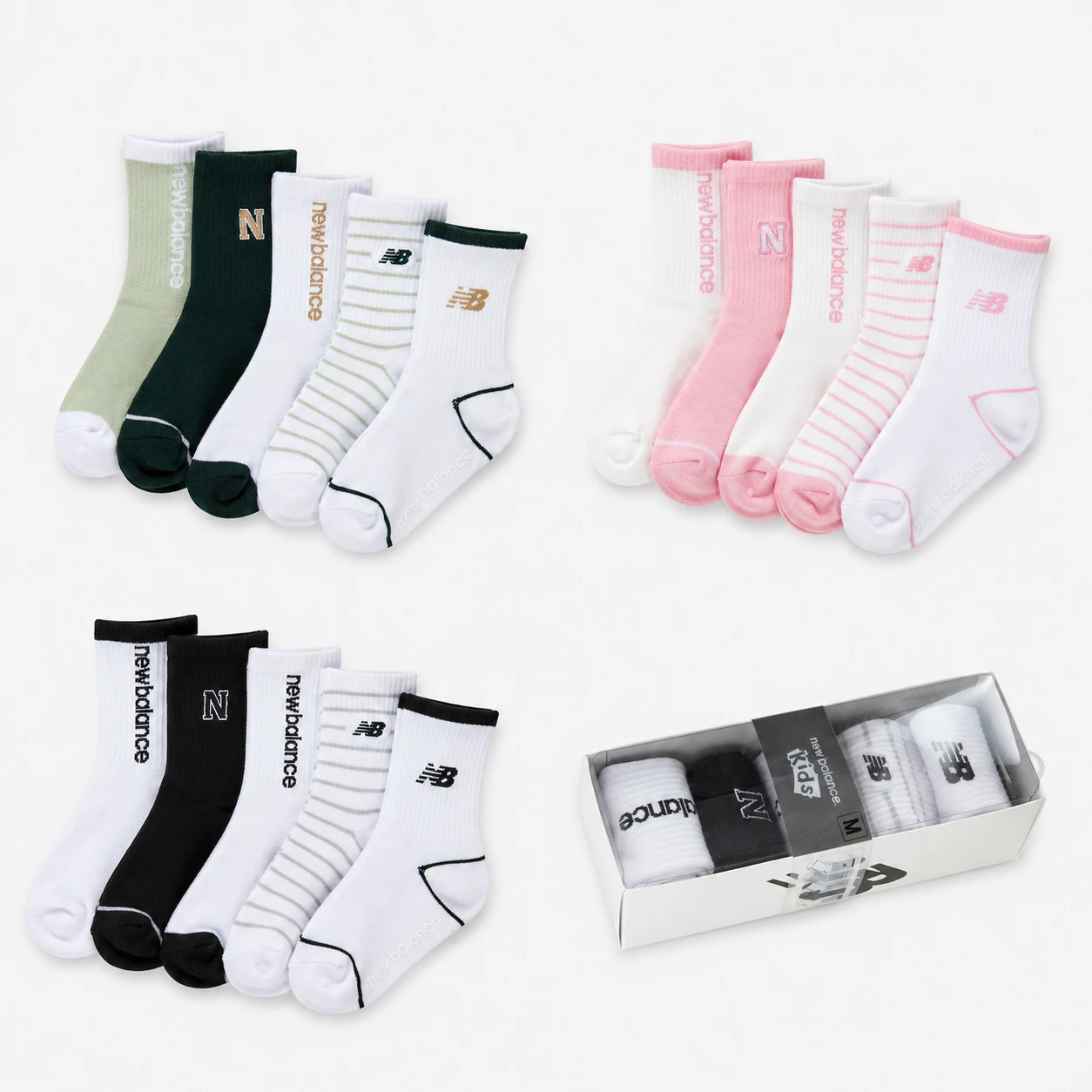 韓國New Balance kids 長襪五件組