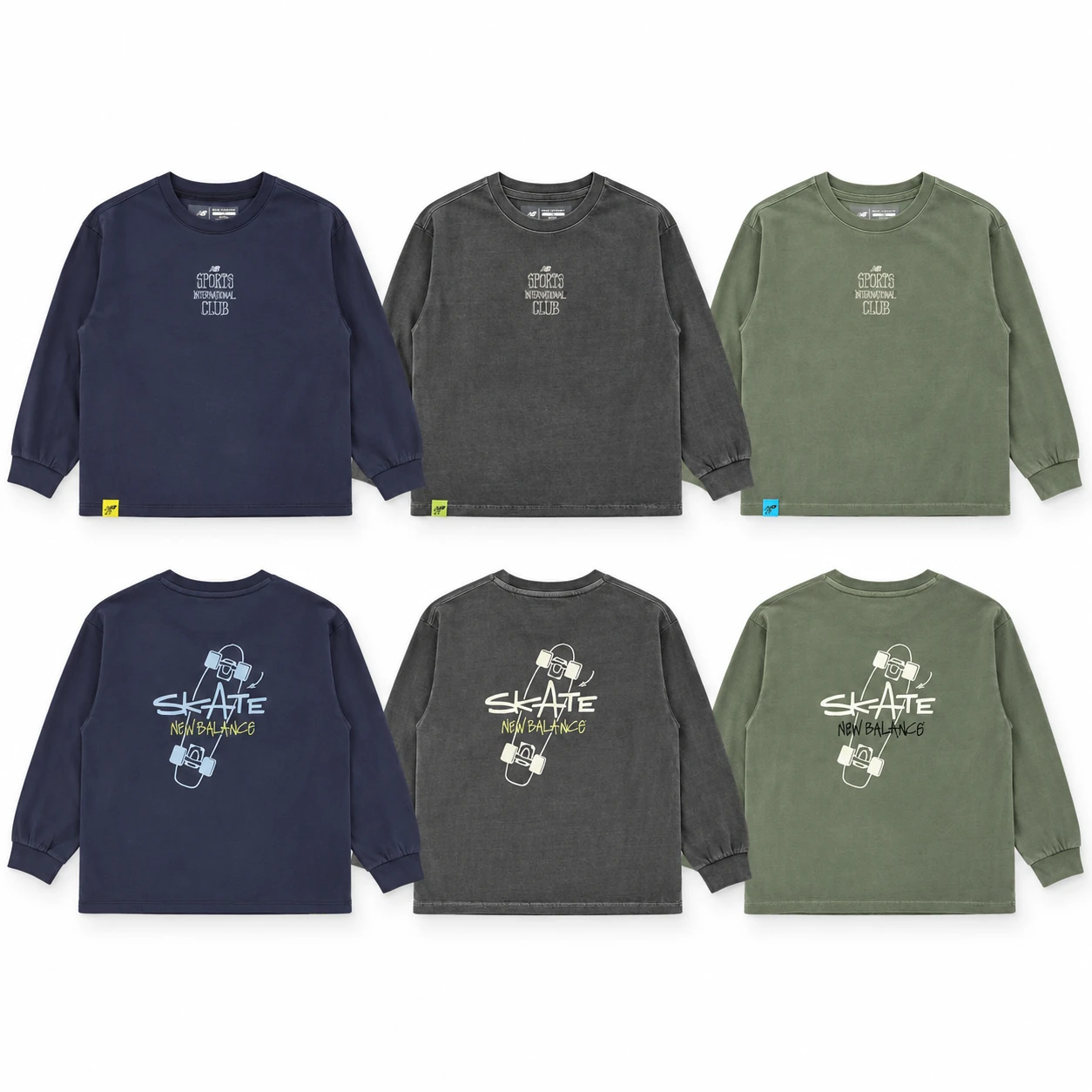 韓國限定New Balance 童裝復古滑板長袖T
