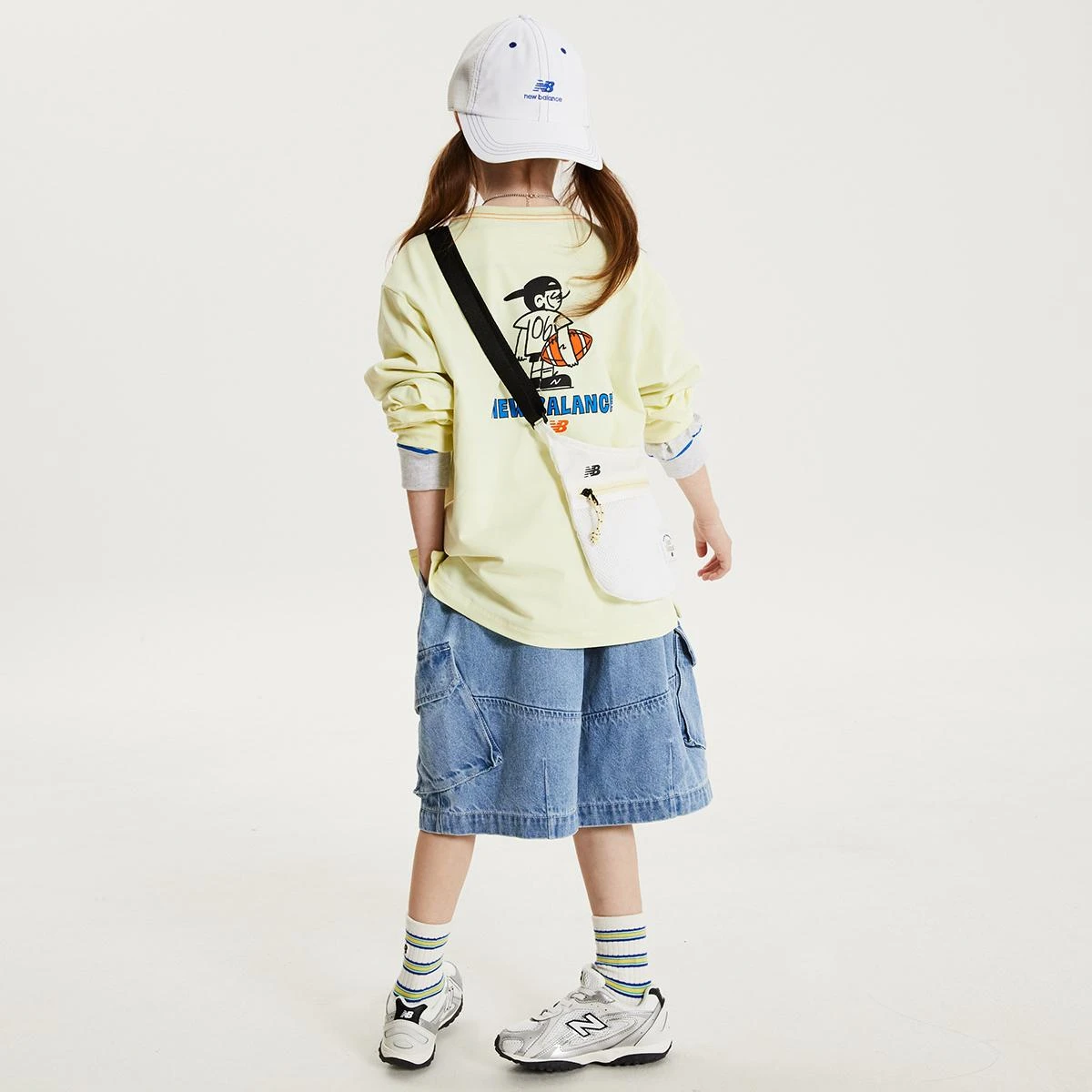 韓國限定New Balance 童裝籃球人物長袖上衣